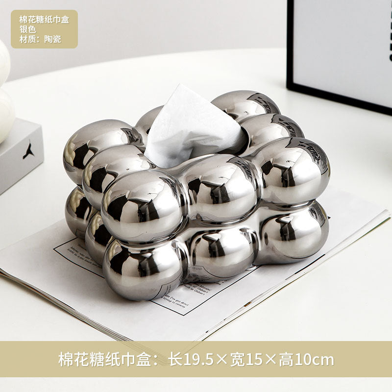 Chrome Bubble Tissue Box