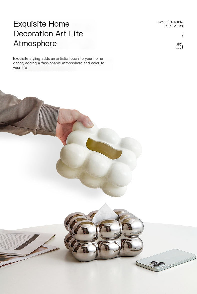 Chrome Bubble Tissue Box