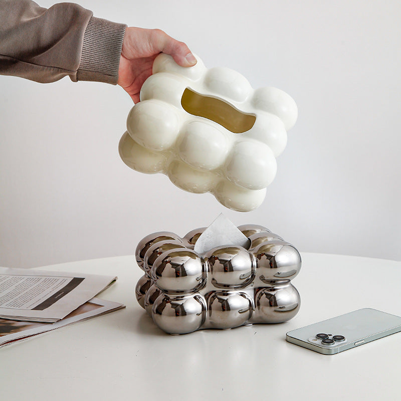 Chrome Bubble Tissue Box