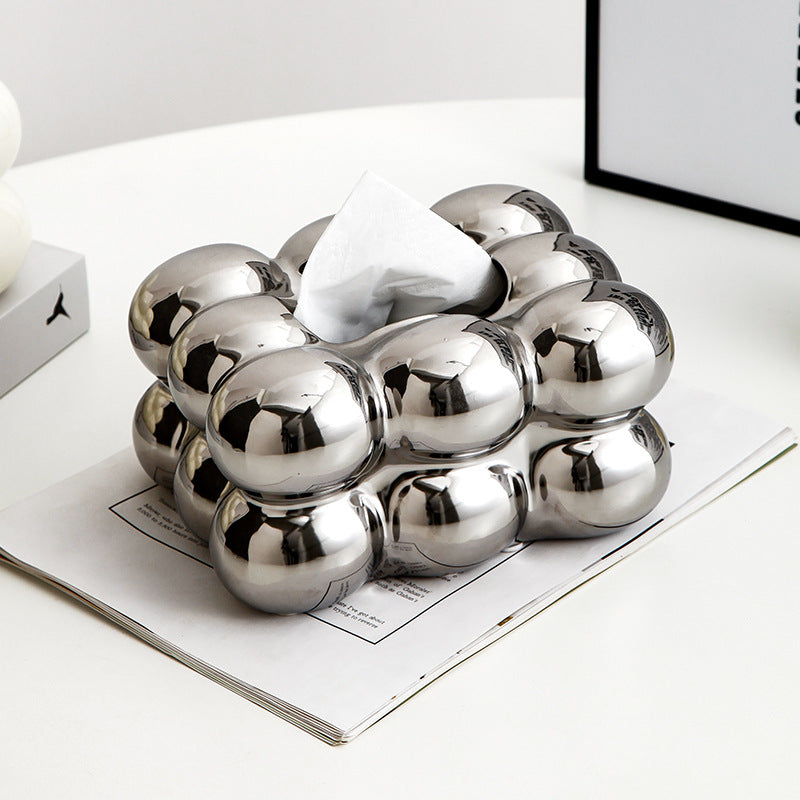 Chrome Bubble Tissue Box