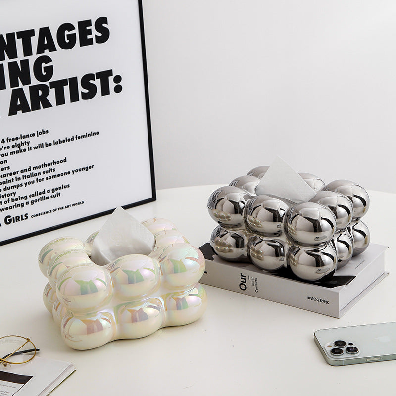Chrome Bubble Tissue Box